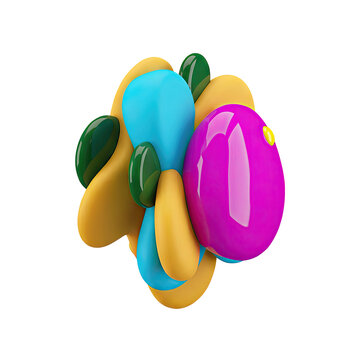 Abstract 3D Shapes with Vibrant Colors