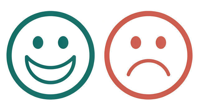 Hand separate smile face icon from sad face icon. Avoid toxic person concept.