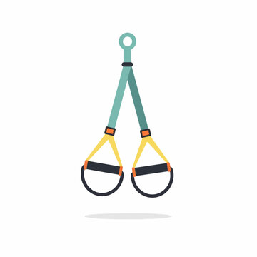 Suspension training straps vector illustration. Fitness equipment for bodyweight workout. Flat design gym accessory graphic