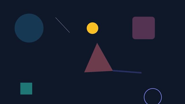 Abstract Minimalist Background with Floating Colorful Geometric Shapes