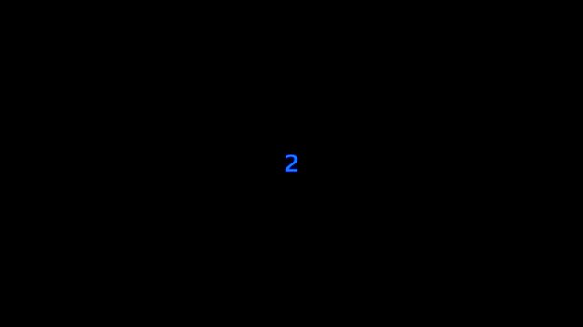 3 2 1 countdown let's go text animation on black background for start.
