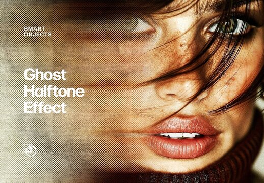 Ghost Halftone Effect For Poster And Social Media Design
