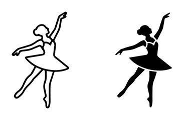 Ballet Dancer Silhouettes, Elegant Female Dancer Poses, Vector Art for Performance and Grace © Shetara