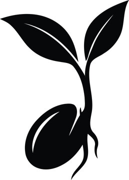 Growing Seedling Plant Icon Eco Nature Vector