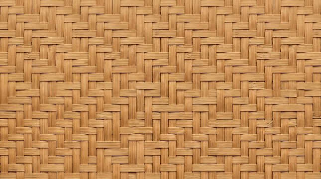 Light brown woven bamboo basket texture background pattern