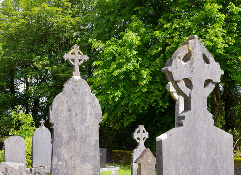 Ancient Celtic Headstones in Historic Cemetery County Cork Ireland
