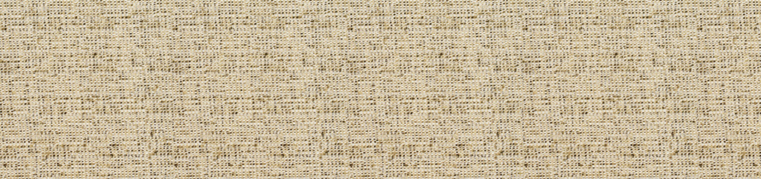 Coarse beige burlap sackcloth panoramic texture with rustic woven fiber pattern