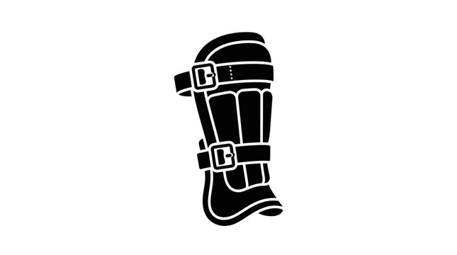 Black Shin Guard Icon Vector
