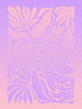 Dreamy Gradient Botanical Abstract with Grainy Texture in Y2K Aesthetic