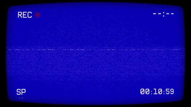 Analog VHS REC Screen Animation with Static Noise