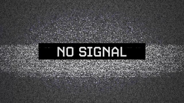 No Signal TV Static Animation with Analog Noise and Glitch Effect