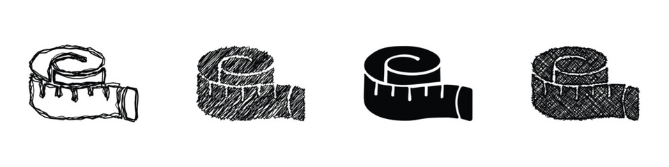Artistic representations of measuring tape in various styles © Vova7