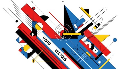 Fototapeta premium Vibrant geometric shapes and colorful abstract design.