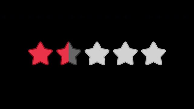 Ranking star icon red (1.5) with alpha channel.