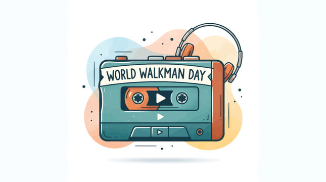 Retro Walkman Player Celebrates World Walkman Day with Headphones