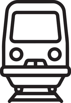 Subway Train Front View Line Art Vector Icon