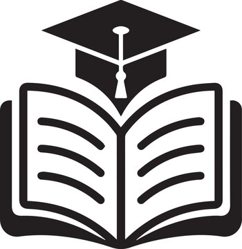 Graduation Cap Above Open Book Vector Icon