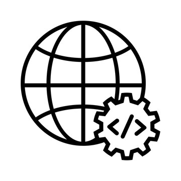 Programming icon vector. Software development illustration sign. Coding symbol. Developer logo or mark.