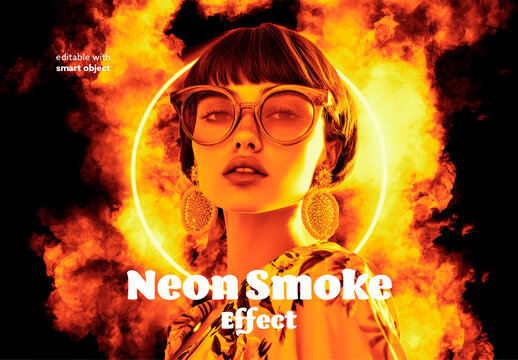 Neon Smoke Photo Effect