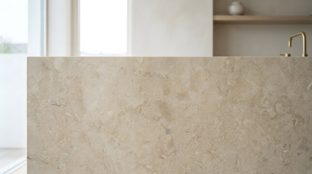 Closeup view of weathered pink and white marble surface texture.