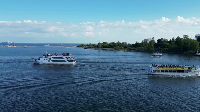 Aerial View of Kaivopuisto and the Baltic Sea, Helsinki, Finland