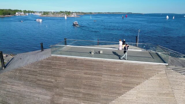 L&ouml;yly Sauna Aerial View on a Sunny Summer Day, Helsinki, Finland