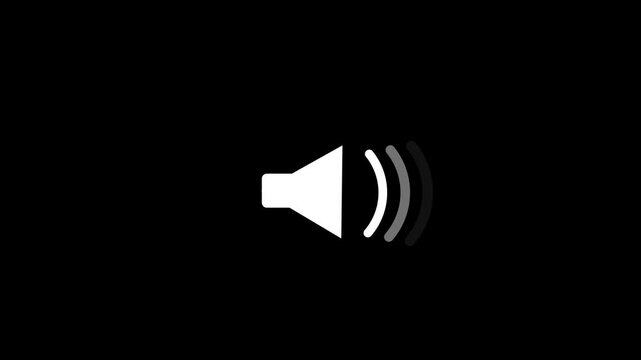 Speaker icon with sound waves on transparent background  audio symbol  volume indicator