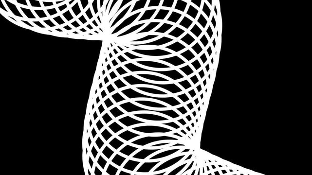 White crosshatch textured abstract flowing curve pattern with dense fine lines creating subtle depth against a plain dark background design element