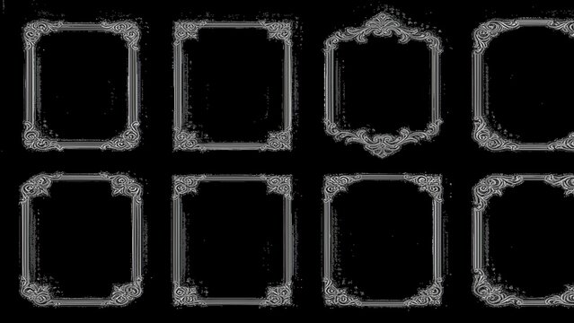 Set of ten vintage ornamental decorative frames and page borders with ornament