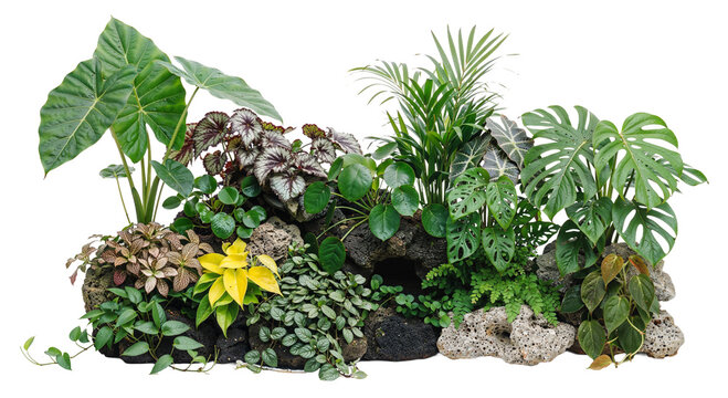 Tropical garden  on a transparent background