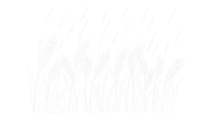 Fototapeta premium Whimsical Wheat Field Outline - Minimalist Line Art