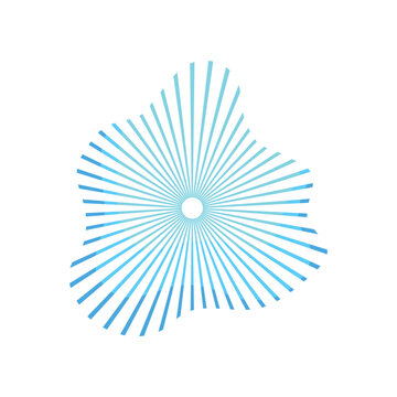 Abstract design presenting a burst of radiating blue and cyan lines from a central point, creating a dynamic energy pattern and representing concepts like expansion and communication