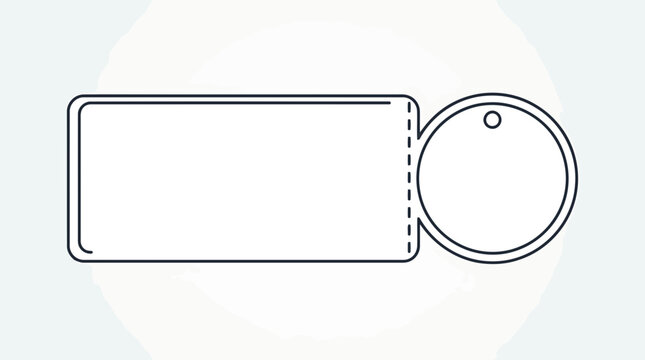 Clean vector outline of a blank coupon or ticket stub with a perforated tear-off section and a circular tag, ideal for promotions, events, and customizable offers.