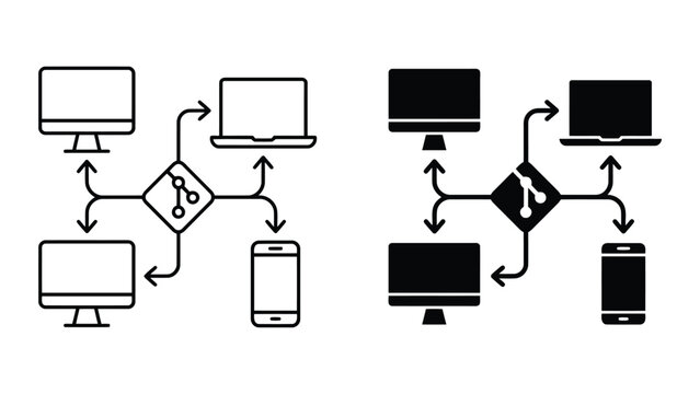 Cross platform network connectivity and device synchronization icon