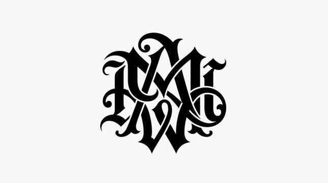 Ornate black monogram logo with interlaced MW letters.