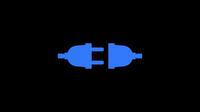 Plug In And Out Socket Connection Disconnection loop Blue Animation animation