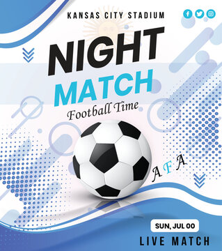 Modern soccer match promotion poster design. With football match argen. tina theme dynamic layout and soccer ball template