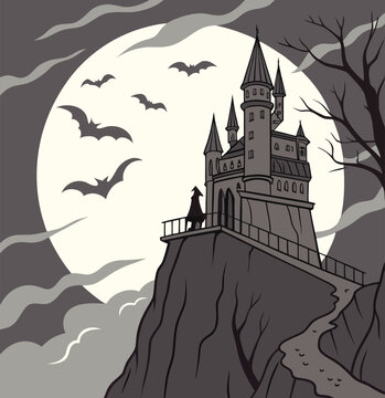 massive gothic castle, cli vampire lord