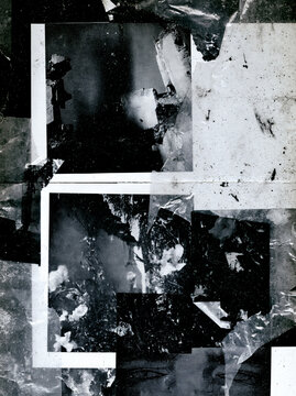grunge abstract collage made with different types of paper