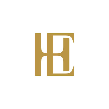 letter HE monogram unique logo vector