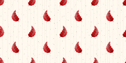 Leaf seamless cover with leaves in linear autumn bg for thanksgiving. Watercolor pattern background texture and vector vegetable design through acorn maple harvest © alia.kurianova