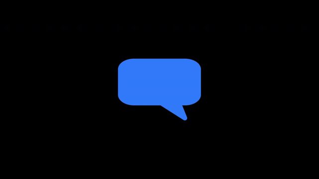 Speech Bubble Chat Comment Icon Pop Up Message Box Graphic Blue animation