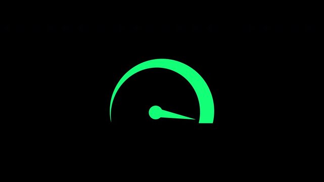 Speedometer Tachometer Gauge And Fast Acceleration Dashboard Green Loop animation