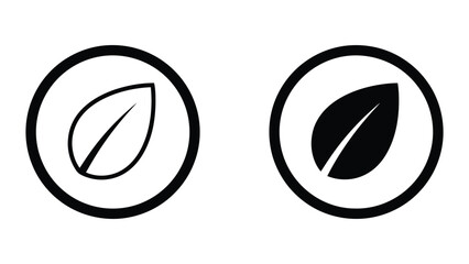 Fototapeta premium Professional Minimal Vector Icon Leaf in circle icon set Editable Stroke, Outline and Solid Style, Black Monochrome, Isolated on White Background