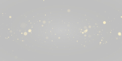 Sparkle particle Christmas light effect with blur spot glow and gold shine. Bright bokeh blends with magical stardust, radiant highlights and soft illumination. Png illustration. © ikril