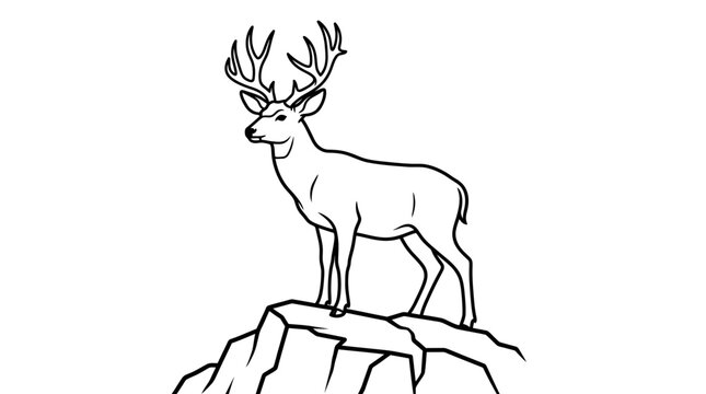 Buck standing on a rocky mountain peak