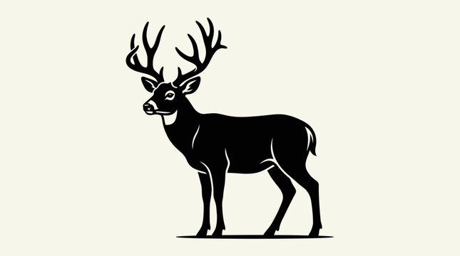 Majestic stag standing in the wild