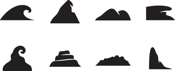 snow drift pattern icon set silhouette Vector illustration. square type Bundle © Ayman