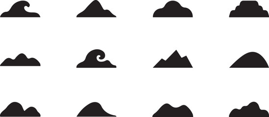 snow drift pattern icon set silhouette Vector illustration. square type Bundle © Ayman