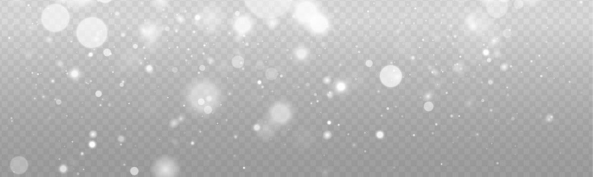 Soft silver sparkle fills transparent background with glowing dust and scattered light beams. Shimmering bokeh creates a dreamy luminous effect. Vector PNG illustration with glitter overlay.